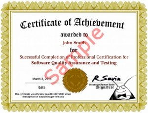 Software Testing QA Certificate